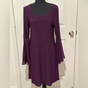 MSK deep purple women’s dress with bell sleeves
